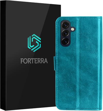 Hoesje Geschikt voor Samsung Galaxy A27 - Luxe Bookcase - Walletcase Hoes - Portemonnee - Cover - Turquoise