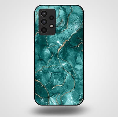 Smartphonica Telefoonhoesje voor Samsung Galaxy A52s 5G met marmer opdruk - TPU backcover case marble design - Goud Groen geschikt voor Samsung Galaxy A52s 5G