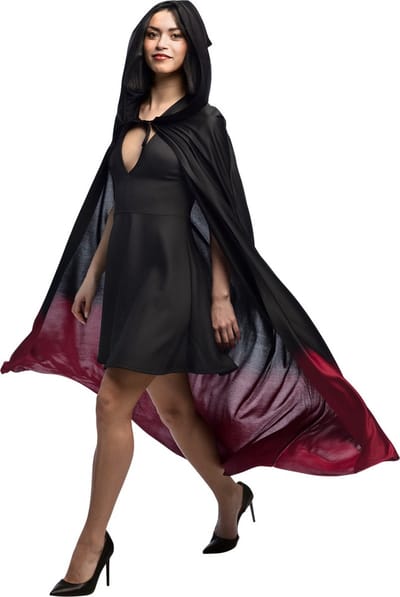 Boland - Cape Fade zwart/rood - Volwassenen - Viking - Halloween - Horror - Vampier