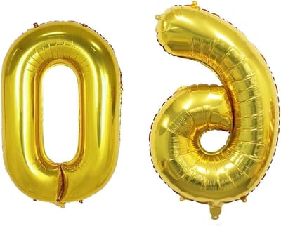 Gouden Ballon 60 Jaar Verjaardag Decoratie, Folieballon 60, Helium Ballon, Feestdecoratie voor Mannen en Vrouwen, 40cm Grootte