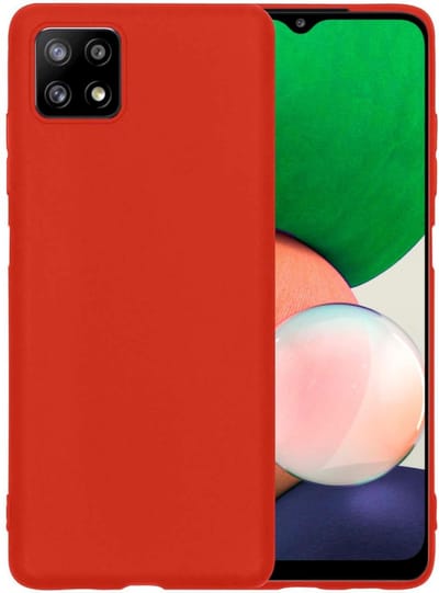 Hoesje - Geschikt voor Samsung Galaxy A22 5G - Sterk & Shockproof - Hoes Cover - Siliconen Case - Telefoonhoesjes - Rood