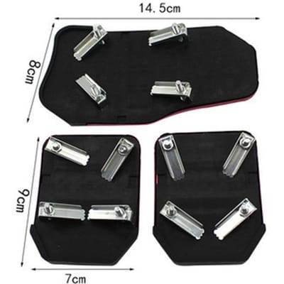 3 Stuks Rempedaalpads Antislip Slijtvast Handgeschakelde Gaspedaal Voetpedaalafdekking voor Auto Rood gray