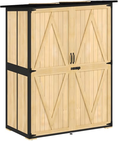 Houten Tuinkast – Weerbestendige Gereedschapskast / Tool Shed voor Tuinopslag – Khaki