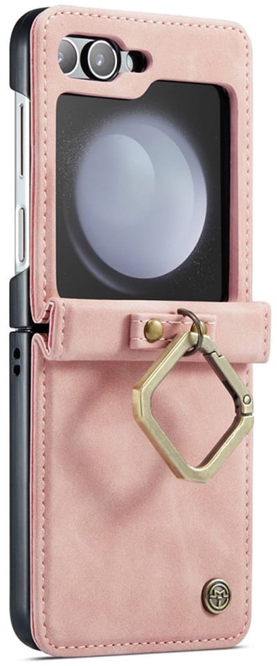 CaseMania Bookcase hoesje geschikt voor Samsung Galaxy Z Flip 7 FE - Effen Roze - Kunstleer