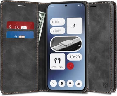 Hoesje geschikt voor Nothing Phone (2a) / (2a) Plus - Techsuit Confy Book Wallet Case - Zwart