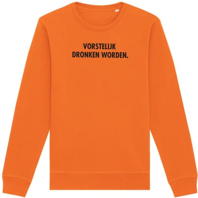 Sweater oranje S - Vorstelijk dronken worden - soBAD. - Koningsdag - Unisex - Oranje - Voetbal - Nederland