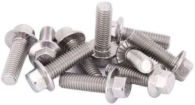 Set van 10 M8 RVS Hex Schroeven met Flens en Zilver Coating - Duurzame Bevestigingsmiddelen voor Diverse Toepassingen