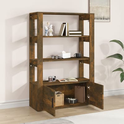 vidaXL - Dressoir - 80x30x119,5 - cm - bewerkt - hout - gerookt - eikenkleurig