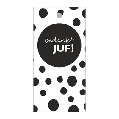 Luxe Bloemenkaartje - Wenskaartje - Cadeaukaart - Wit - Bedankt Juf - Met boorgaatje - 20 Stuks