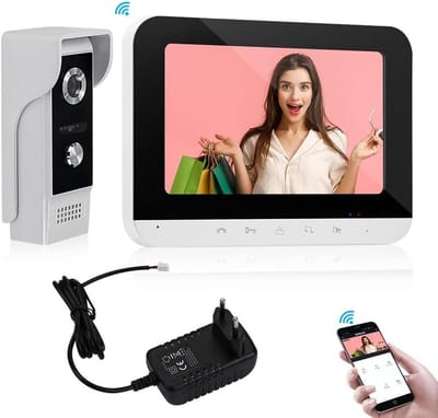 Video Deurbel Systeem - Intercom Set - Woning Beveiliging - 7 Inch Kleurenscherm - 19 x 13.2 cm - Zwart