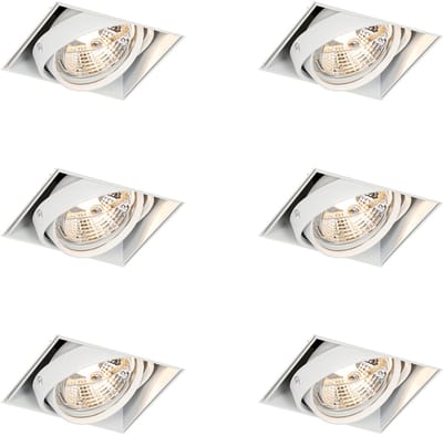 QAZQA 107194 - Inbouwspot - 6 stuks - L 17.5 cm - - Woonkamer | Slaapkamer | Keuken