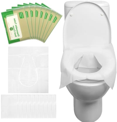 Toiletbrilhoezen - Papieren matjes - Reizen en kamperen - Biologisch afbreekbaar en doorspoelbaar - 80 stuks - Wit