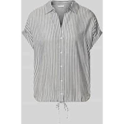 Relaxed fit blouse met korte mouwen van puur viscose met V-hals