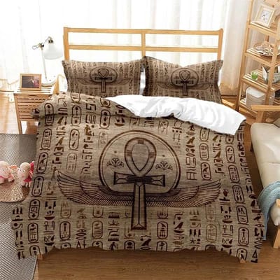 Mystery Egypt Egyptisch Gouden Anubis Print Beddengoed Set Dekbedovertrek met Kussensloop Dekbed Bed Enkel Twin Vol Queen Kind Cadeau EU single(135x200cm)
