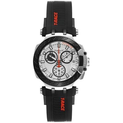Tissot Racing Series Quartz Uurwerk 100M Waterbestendig Horloge 43mm Wit Wijzerplaat Roestvrijstalen Kast Siliconen Band Herenhorloges T115.417.27.011.00 Regular Watch Box,White Dial gray