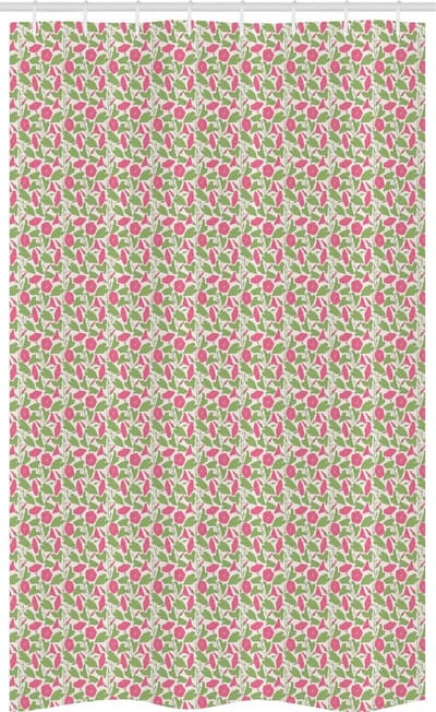 ABAKUHAUS Douchegordijn – Bloem 120x180 cm, roze/lichtroze met groen