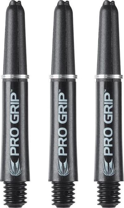 Target Darts Pro Grip Shafts | Zwart, Kort (34mm) | Dart Stengels, Professionele Dart Accessoires, 2BA Shaft Multipack met Ringen