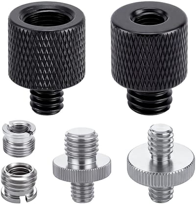 6-delige Tripod Schroefadapter 1/4 naar 3/8 Inch - Universele Camera Adapter voor Statief, Microfoonstandaard en Fotografie Accessoires van Aluminium Legering