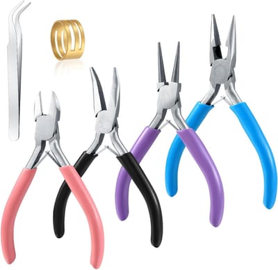 Set van 4 Professionele Pliers voor Beading en Sieraden Reparatie - Naaldtang, Punttang, Kettingtang en Draadknipper