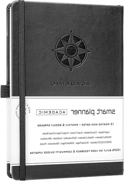 Academische Planner - Studentenplanner Dagplanner - Studie organiseren - Ongedateerd Dagelijks Wekelijks Maandelijks - 83 x 148 cm - Zwart