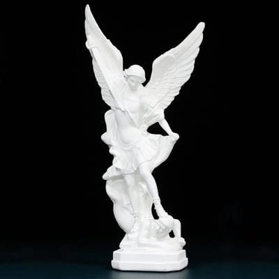 Solidchoice - Witte St. Michael Beeld van Resin voor Decoratie