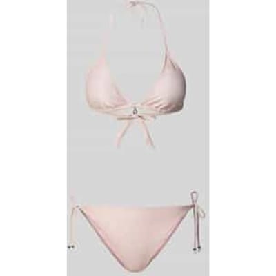 Bikini met gewatteerde cups en zijvetering