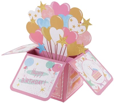 Dailygoods- Verjaardagskaart 60e verjaardag - Pop-up wenskaart - Handgeschreven wensen - Inclusief envelop - Afmetingen 23 x 17,5 cm - Stijlvol ontwerp