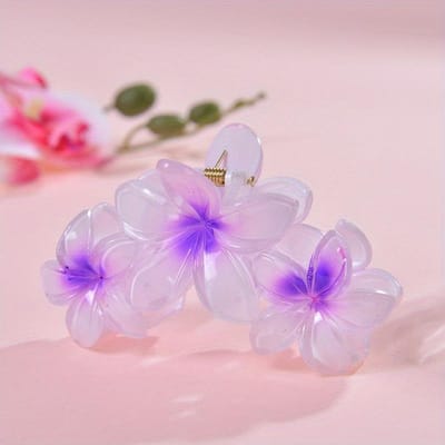 1 Pièce Pince à Cheveux en Forme de Fleur de Frangipanier Colorée Pince Requin Épingle à Cheveux Coiffure Vintage Accessoires pour Cheveux pour Femmes 1pc