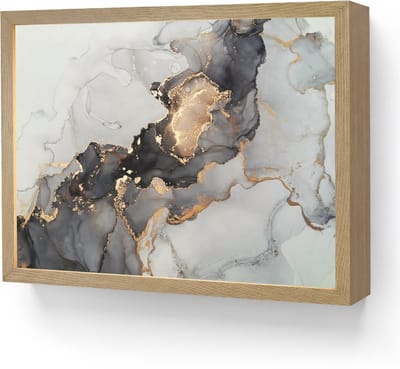 Wandlamp 40x30 cm - Oplaadbaar - Zwart - Marmer - Luxe - Goud - Wandlampen binnen woonkamer - Slaapkamer lamp - Decoratieve nachtlamp - Vloerlamp draadloos