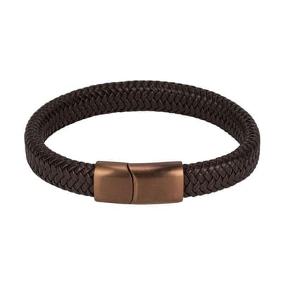 Di Lusso - Armband Dexter - Rundsleder - Bruin - Heren - 22 cm