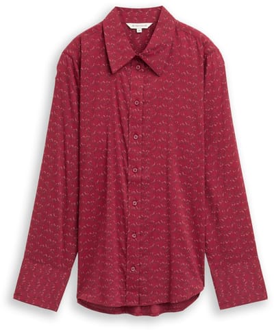 Tom Tailor - Overhemdblouse met patroon - Maat 36 - small red wave print