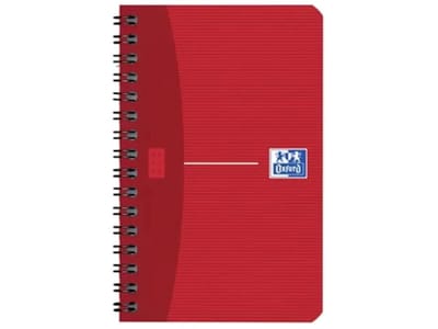 Oxford - OFFICE Essentials - Spiraalblok - 180 bladzijden - 90 pagina - formaat 9 x 14 cm - geruit 5x5mm - Rood