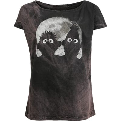 Sesame Street T-shirt - Ernie und Bert - Moonlight - L tot 4XL - voor Vrouwen - grijs