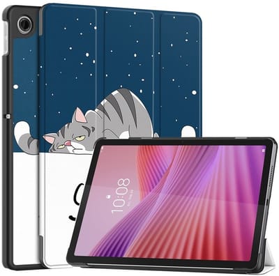 Coverup Tablethoes geschikt voor Lenovo Tab 10.1 TB311FU Hoesje - Tri-Fold Book Case met Wake/Sleep - Kat