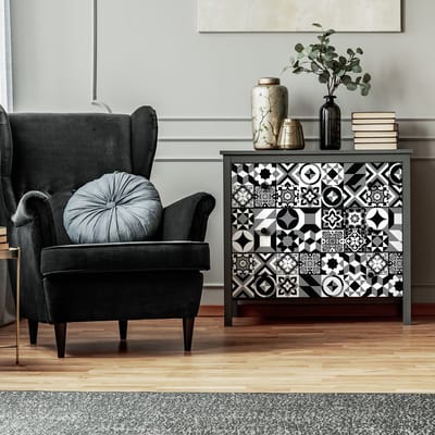 Decoratieve meubelstickers - 60 authentieke cederhouten meubelstickers - 60 stickers 20x20cm
