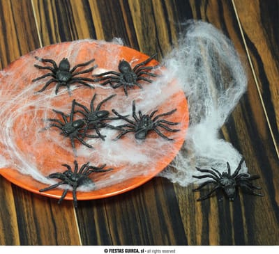 Fiestas Guirca - Decoratie spinnen (6 stuks) - Halloween - Halloween Decoratie - Halloween Versiering
