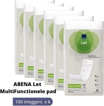 ABENA LET (Abri-Let) Super Airlaid, 600x inleggers, Karton, Rechthoekig, zonder PE - 12 x 32 cm - 140 ml - Wit, groen