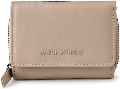 Jack Kinsky Livorno 120 Portemonnee RFID-bescherming Leer 10 cm - Dames - Horizontaal - beige