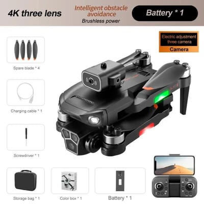 Nieuwe M1s RC Drone Mini Drie camera Draadloze bediening GPS Drone 360 ​​° Rollende optische stroom Positie Obstakel vermijden WIFI FPV Quadcopter 1 battery