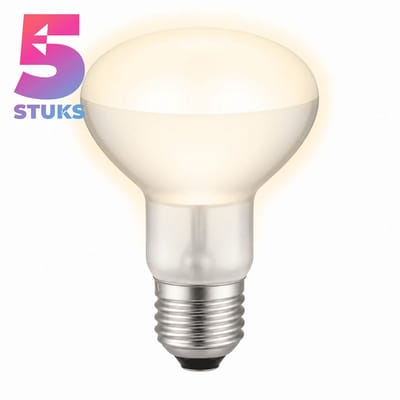 5x Reflector Gloeilamp E27 - 40W - Warm Wit Licht (2700K) - 300 lm - 1 jaar - Dimbaar - R63