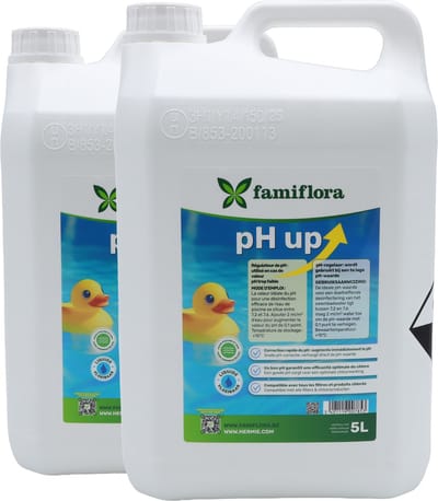 Famiflora pH-plus / pH up vloeibaar 10L (2x5L) - verhoogt de pH-waarde van je zwembad of spa!