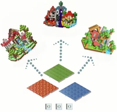 K&R Ventures® Magnetische Grondplaten - 9 Stuks Uitbreidingsset - Gemengde Kleuren Set (2 stuks Rood, 3 stuks Groen, 4 stuks Blauw) - Magnetische bouwblokken 10cm x 10cm - Magnetische Bouwstenen
