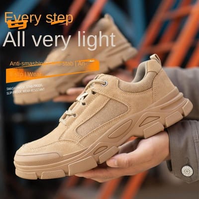 Arbeidsverzekering Schoenen Mannen Anti-verbranding Lasersnijder Staalstrip Neus Anti-doorboring Werkschoenen 41 brown