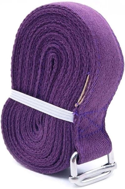 Yoga Strap 244 cm voor Rekken en Stretchen, Verstelbare D-Ring Gesp, Paarse Yoga Band voor Flexibiliteit en Balans