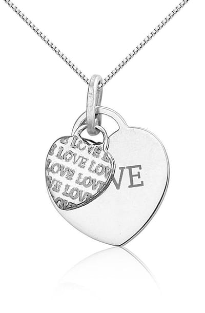 Montebello Ketting Raven - 925 Zilver Gerhodineerd - Hart - 15x20mm - 45cm