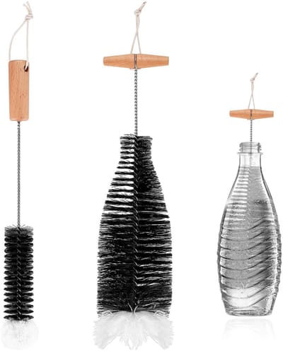 MTTProducts - Flessenborstel - 2 Stuks - Ergonomisch Handvat - Geschikt voor Glas en Plastic - Duurzaam - Voor Soda en Drinkflessen