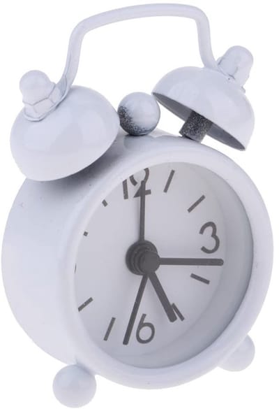Dailygoods- Wekker Analoge Mini - Retro Design - Geruisloos - Handzaam - Metalen Behuizing - Afmetingen 6,3 x 2 x 4,3 cm