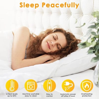 Bealive® Elecktrische matras verwarmer - Warm bovenmatras - Matras oplegger - Met afstandbediening - Automatische stop - Wasbaar - Katoen - 100 W - 193 x 91 cm