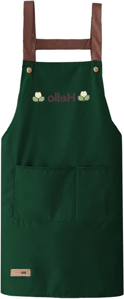 Waterdichte Keuken Schort met Pocket, Verstelbaar BBQ Schort, Geschikt voor Koken en Grillen, Groen, One Size
