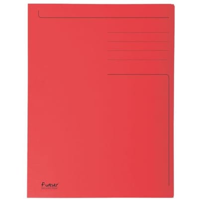 Exacompta 50x FOREVER® bedrukte map met 3 kleppen - 280gm2 - 24,5x35 cm voor folio - Rood - 449003E